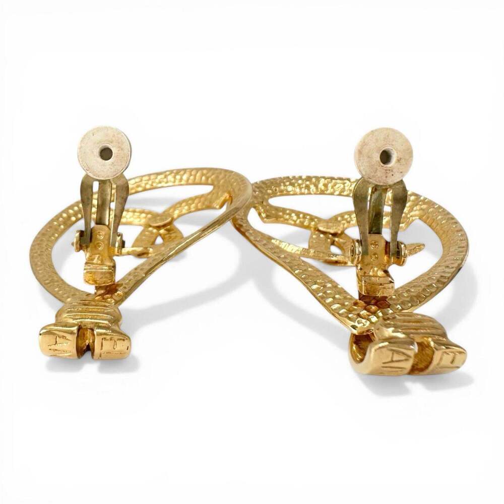 CHANEL Gold Logo Earrings - Picture 5 of 7